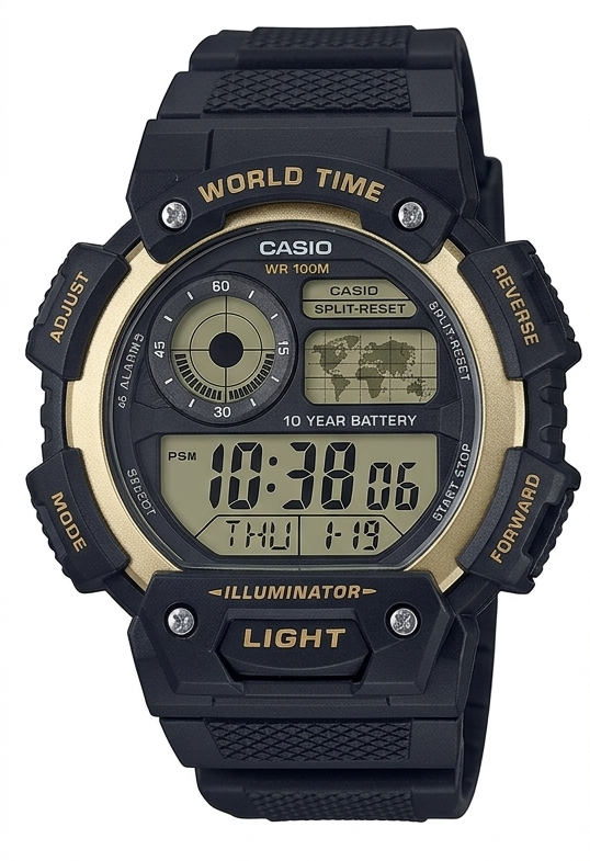 Reloj Casio World Time - Digital Negro