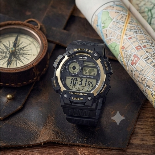 Reloj Casio World Time - Digital Negro